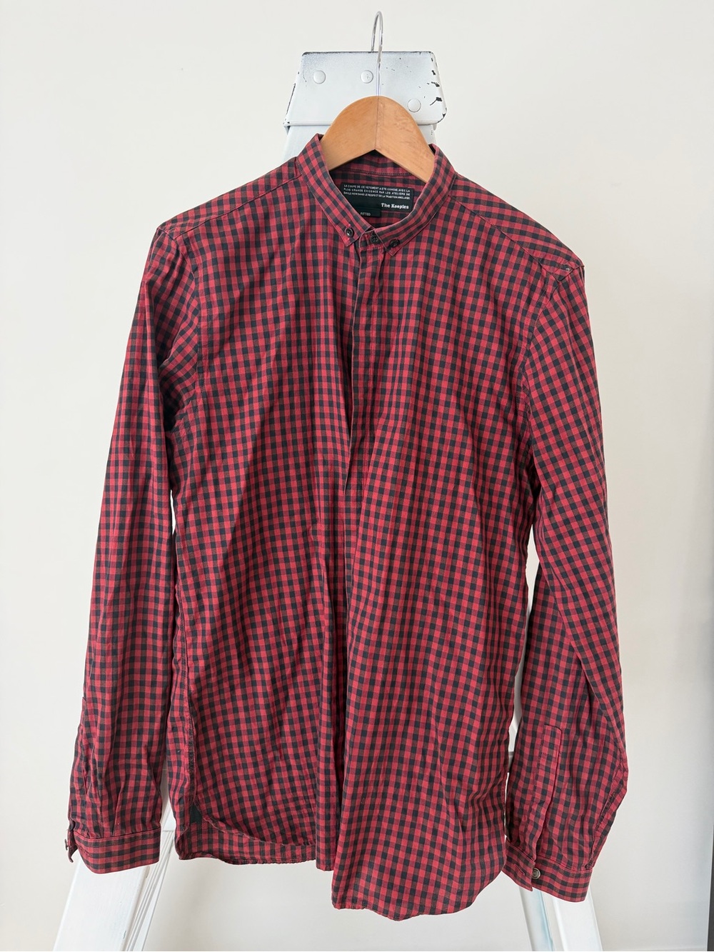 THE KOOPLES Red and Black Slim Fit Button Down
